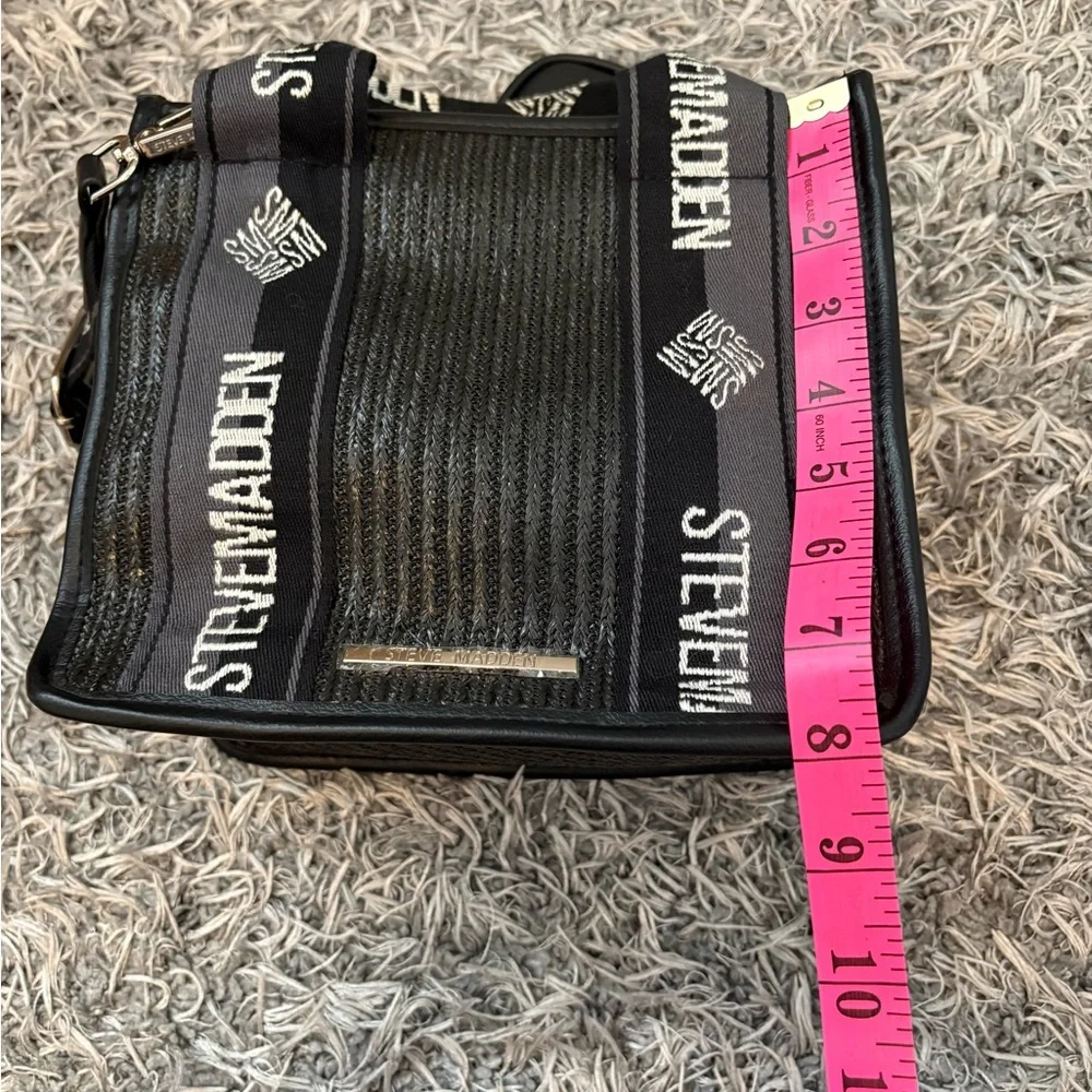 Steve Madden Straw Bwebber Bag - Black - Picture 8 of 9